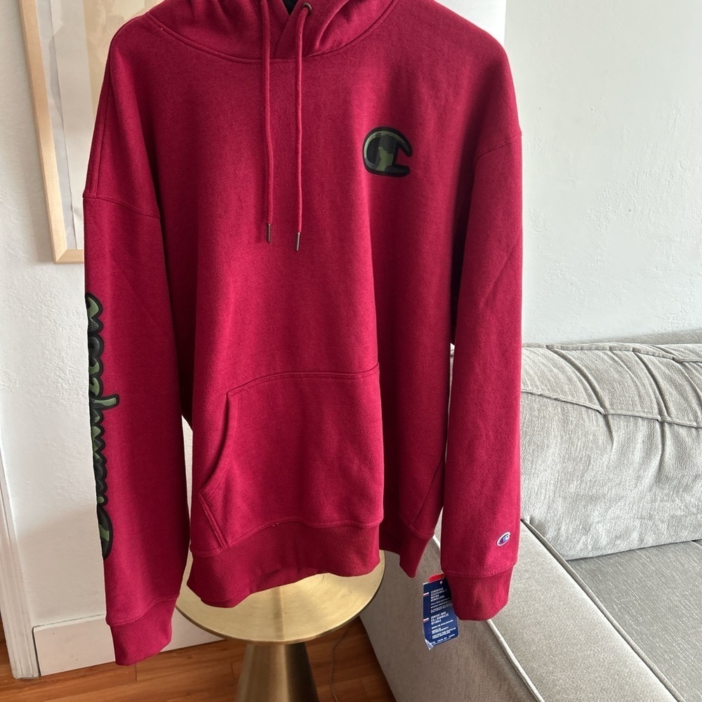 Red Champion Streetwear Utility Skater Military Camu Logo Hoddie Size XL - Picture 3 of 8